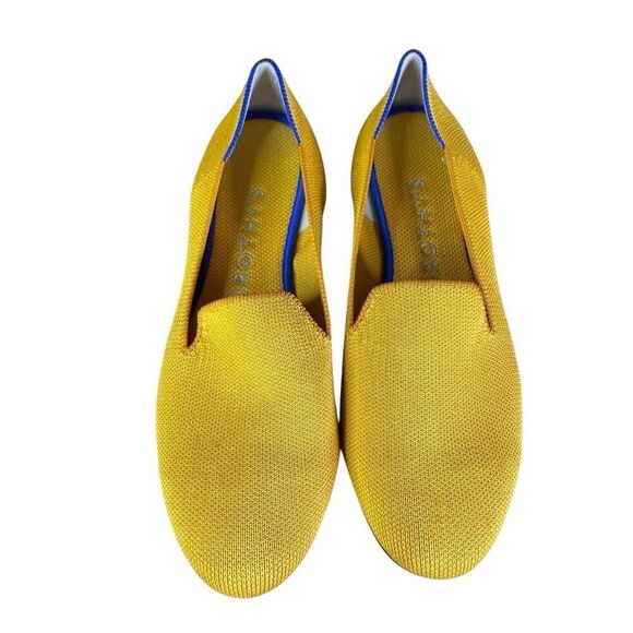 NEW Rothy’s The Almond Flat Yellow Knit Stripe Slip-On Shoes Size 8.5 - Picture 3 of 8